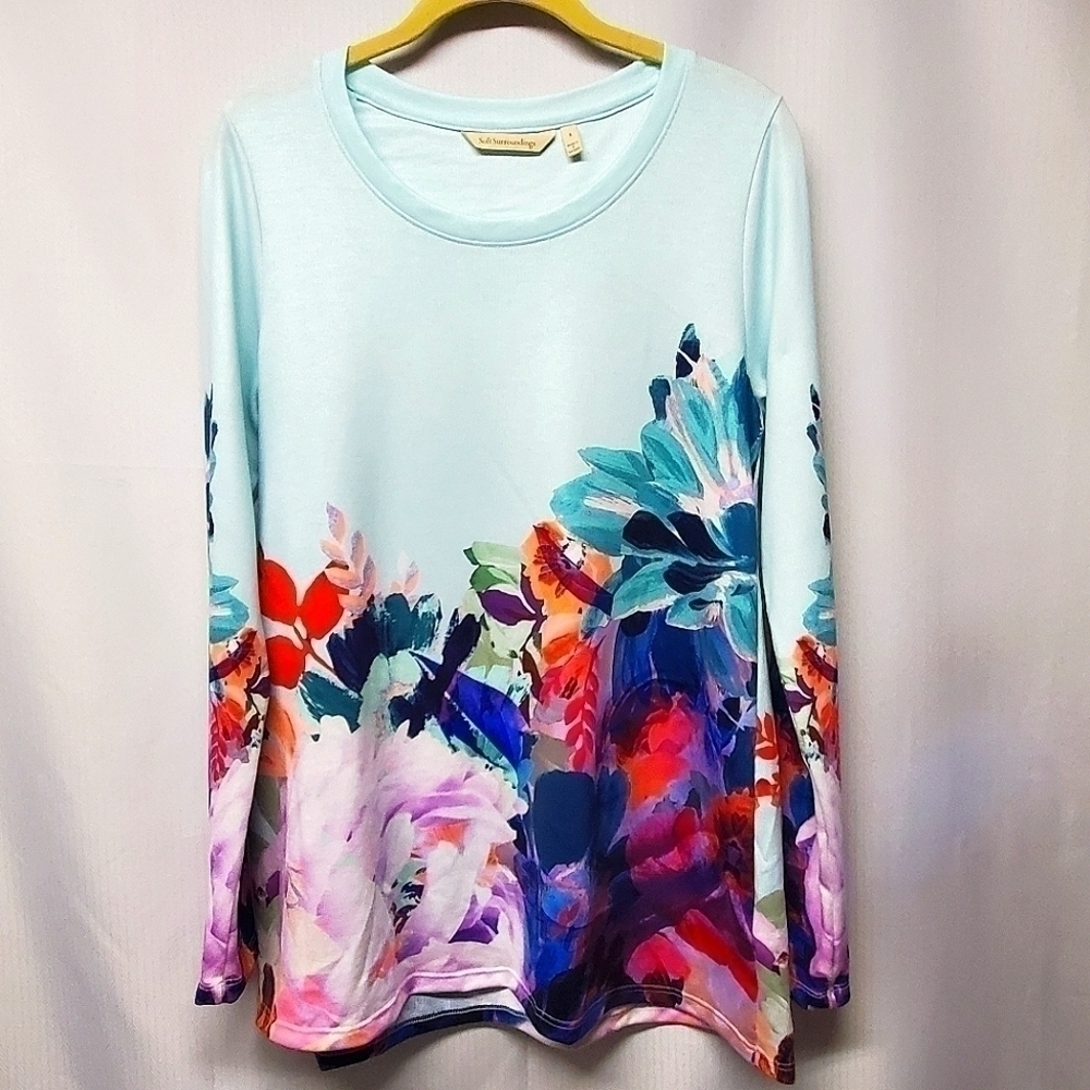 Soft Surroundings Pasaia Floral Long Sleeve Top